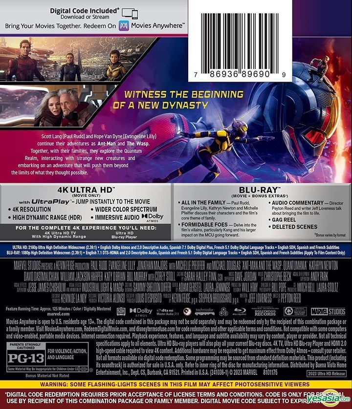 Ant-Man And The Wasp 4K UHD Blu-ray (Marvel) – Brand New Sealed, Region B, 12A/12 Certificate