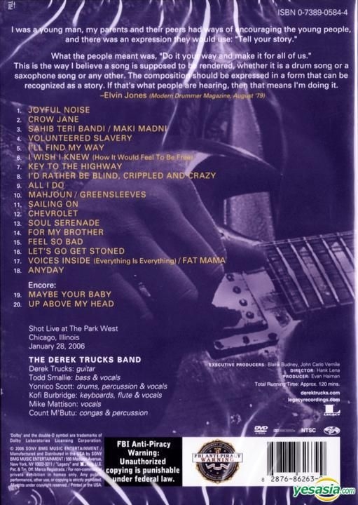 YESASIA: Derek Trucks Band - Songlines Live! (DVD) (US Version