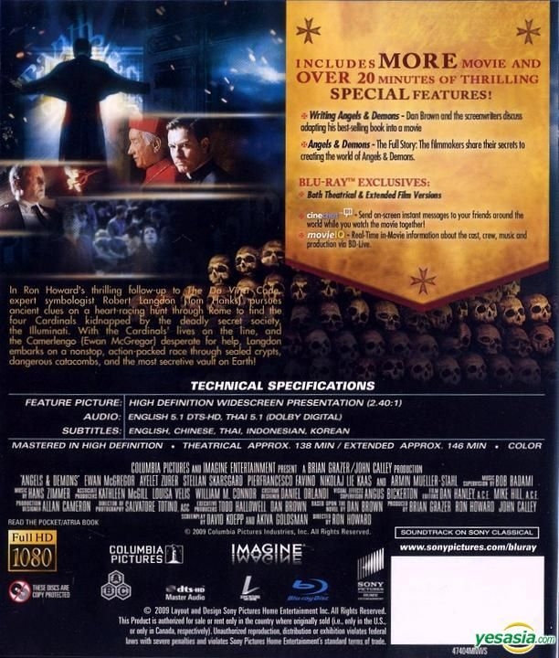 YESASIA: Angels & Demons (2009) (Blu-ray) (Mastered in 4K) (Hong