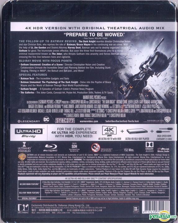 YESASIA: The Dark Knight (2008) (4K Ultra HD + 2 Blu-ray) (3-Disc ...