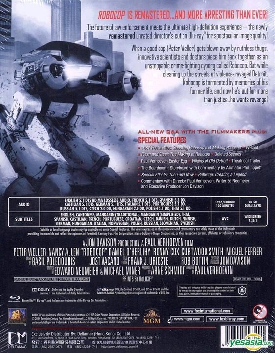 Criatura Refinar Acusador YESASIA: RoboCop (1987) (Blu-ray) (Steelbook Version) (Hong Kong Version)  Blu-ray - Nancy Allen, Peter Weller, MGM (HK) - Western / World Movies &  Videos - Free Shipping - North America Site