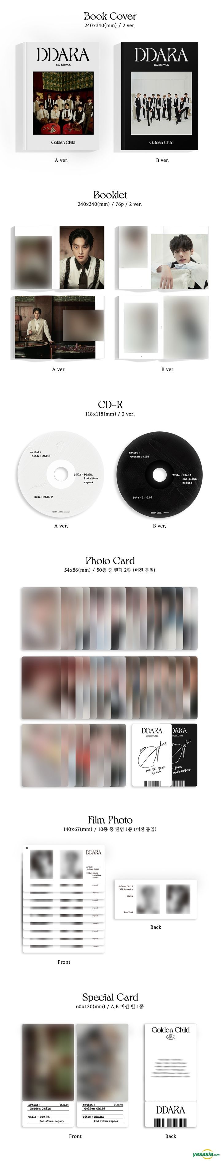 直筆サイン入りGolden Child R02 リパッケージ DDARA YESASIA: Golden Child Vol. 2 Repackage - DDARA (A Version) Music