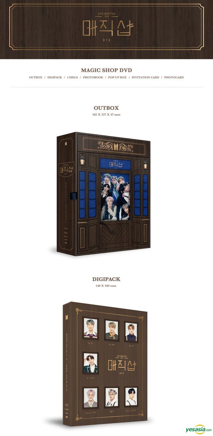 YESASIA BTS Th Muster MAGIC SHOP DVD Disc Photobook Pop Up Box Invitation Card