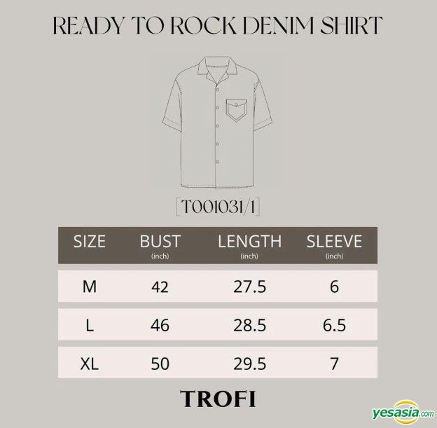 YESASIA: Trofi - Ready To Rock Denim Shirt (Size M) PHOTO/POSTER 