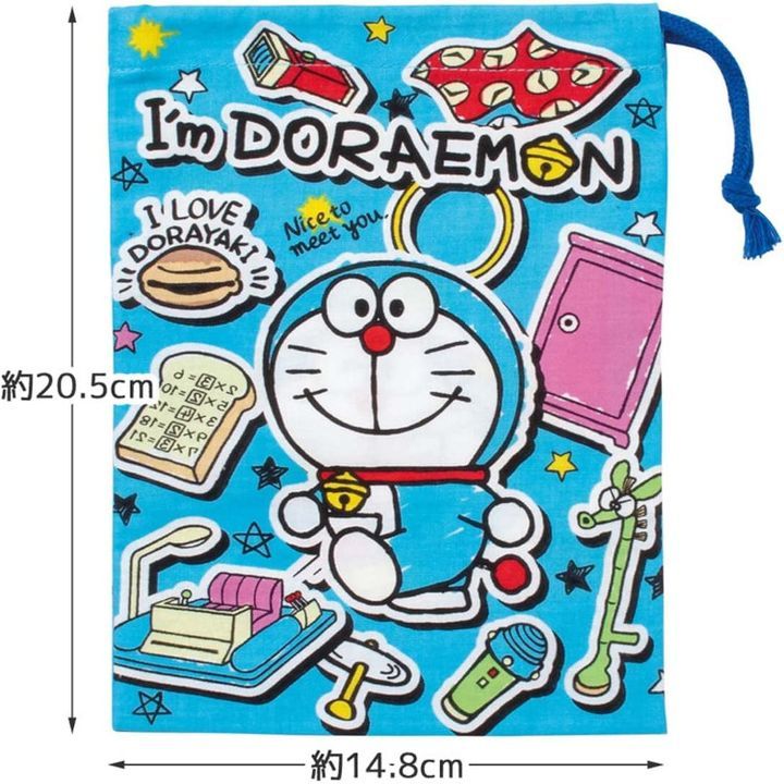 YESASIA Doraemon Drawstring Pouch Skater Lifestyle & Gifts Free
