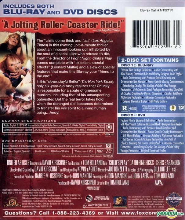 YESASIA: Child's Play (1988) (Blu-ray + DVD) (US Version) Blu-ray ...