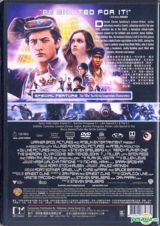 YESASIA: Ready Player One (2018) (Blu-ray) (Hong Kong Version) Blu-ray -  Olivia Cooke, Tye Sheridan, Warner Home Video (HK) - Western / World Movies  & Videos - Free Shipping - North America Site