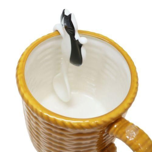 YESASIA: Black Cat Ceramic Mug 300ml with Spoon - Sunart - Lifestyle ...