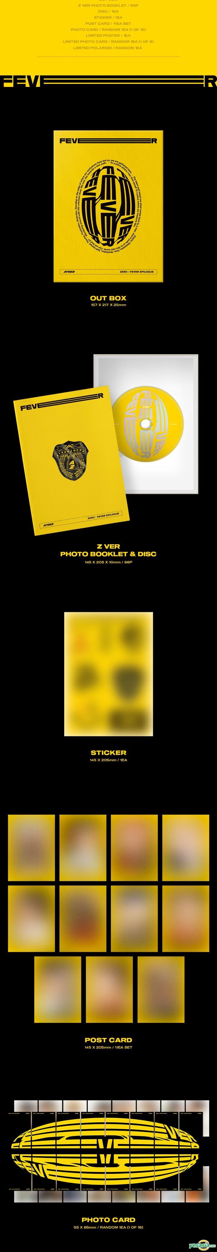 Ateez – Zero : Fever Part.2 (6ème Mini Album) - Album + Affiche Pliée + Lot Cartes Photos Aléatoires - Édition Corée