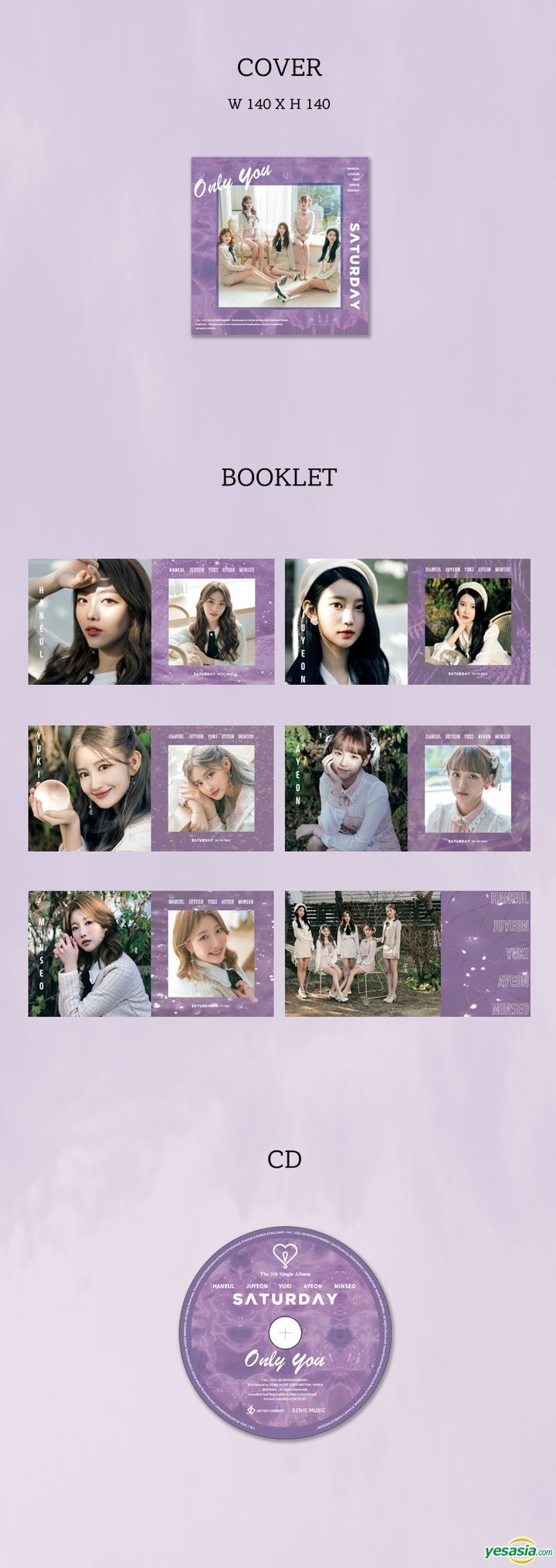 (CD)Only You(韓国盤)／SATURDAY Saturday - [Only You] (5th Single Album) – kpopalbums.com
