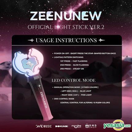 YESASIA: ZeeNunew - Official Light Stick V.2 Celebrity Gifts,MALE
