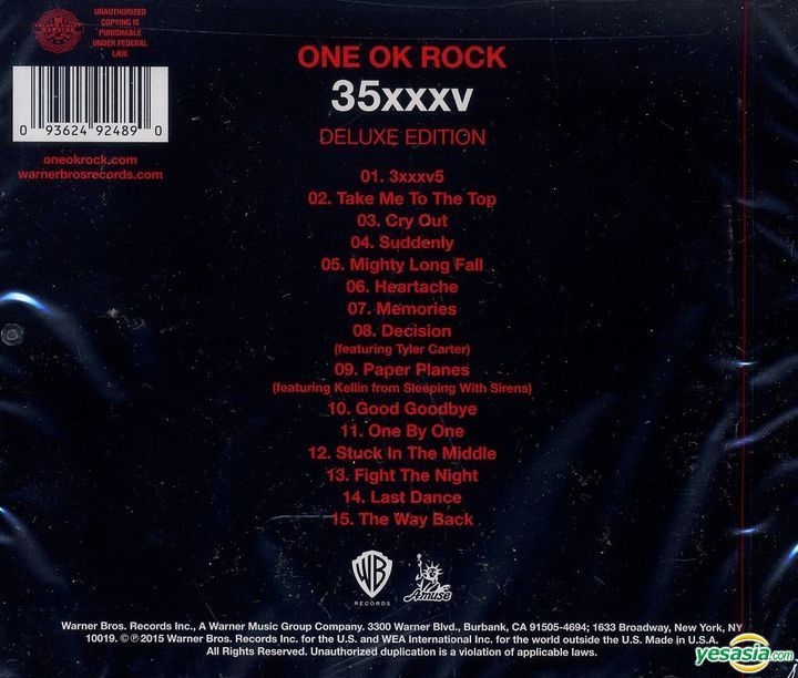 YESASIA: 35XXXV (Deluxe Edition) (US Version) CD - ONE OK ROCK