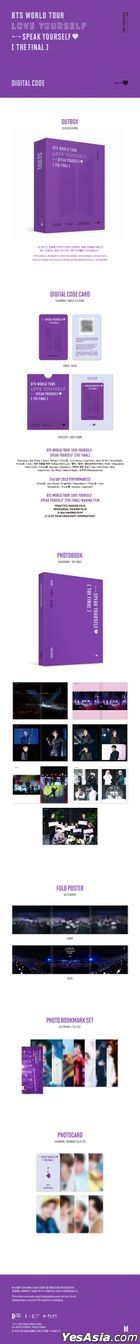BTS WORLD TOUR 'LOVE YOURSELF : SPEAK YOURSELF' [THE FINAL] (Digital Code) (Digital Code Card + Photobook + Fold Poster+ Photobook Mark Set + Photo Card) (Korea Version) + First Press Postcard