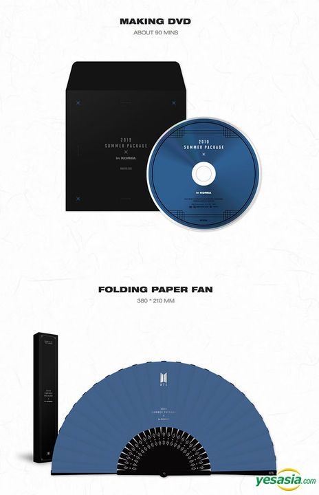 YESASIA: Image Gallery - 2019 BTS Summer Package Vol. 5 (Photobook + Making  DVD + Folding Paper Fan + Charm & String + Folding Screen + Mini Poster +  Folding Poster + Drawing Diary) (Korea Version)