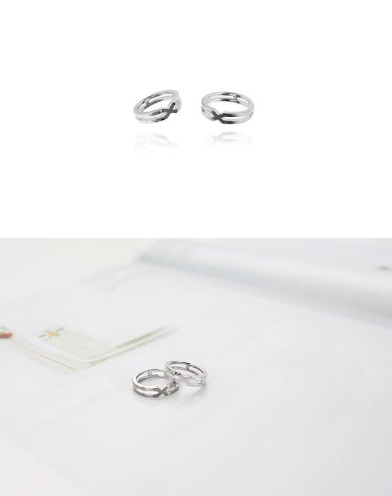 YESASIA: Image Gallery - Vixx Style - X Two Line Ring (Glossy) (US 