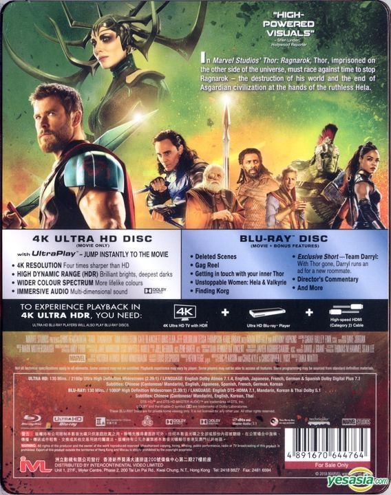 Thor Ragnarok Edition Cinematic Película 4k Uhd + Blu-ray