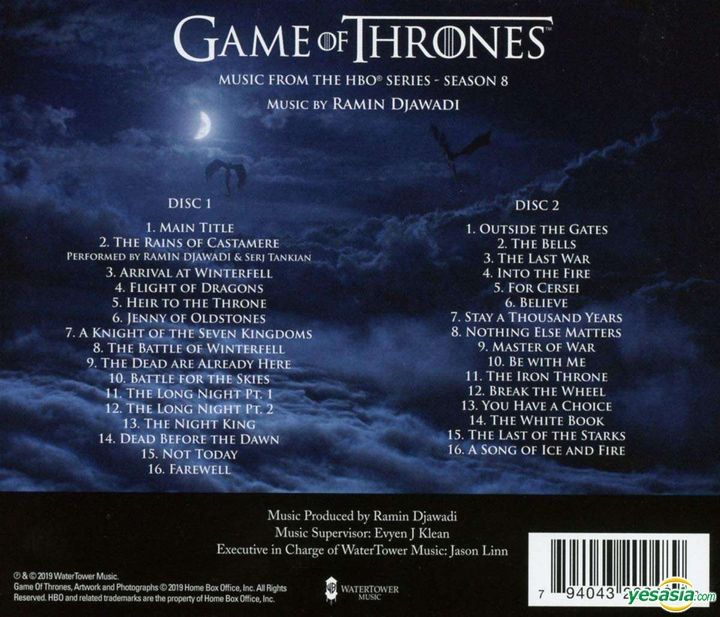 Game of Thrones S8 Official Soundtrack