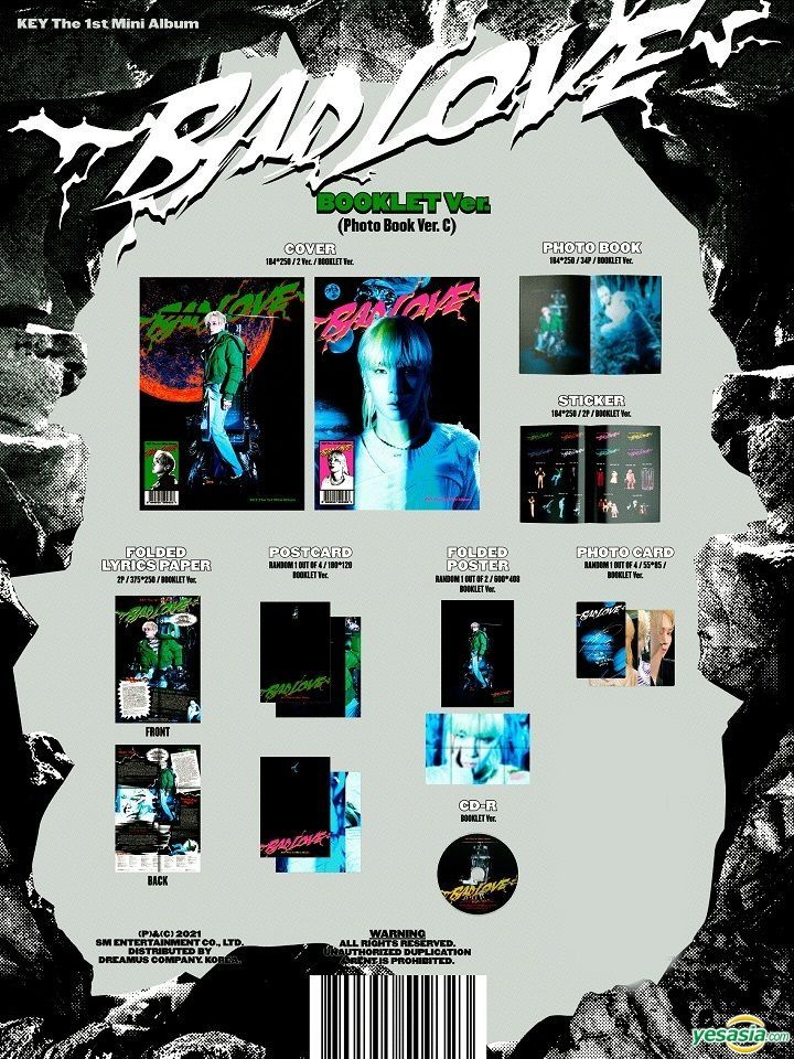 Yesasia Shinee Key Mini Album Vol 1 Bad Love Booklet Version Random Cover Cd Key Shinee Sm Entertainment Korean Music Free Shipping