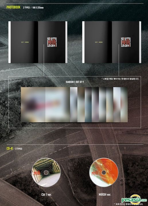 STRAY KIDS 4th Mini CLE 1 : Miroh Album Standard (Clé 1 Ver + Miroh Ver Set) 2 CDs+2 Photobooks+6 QR Photocards+(Extra 4 Photocards + 1 Double-Sided Photocard
