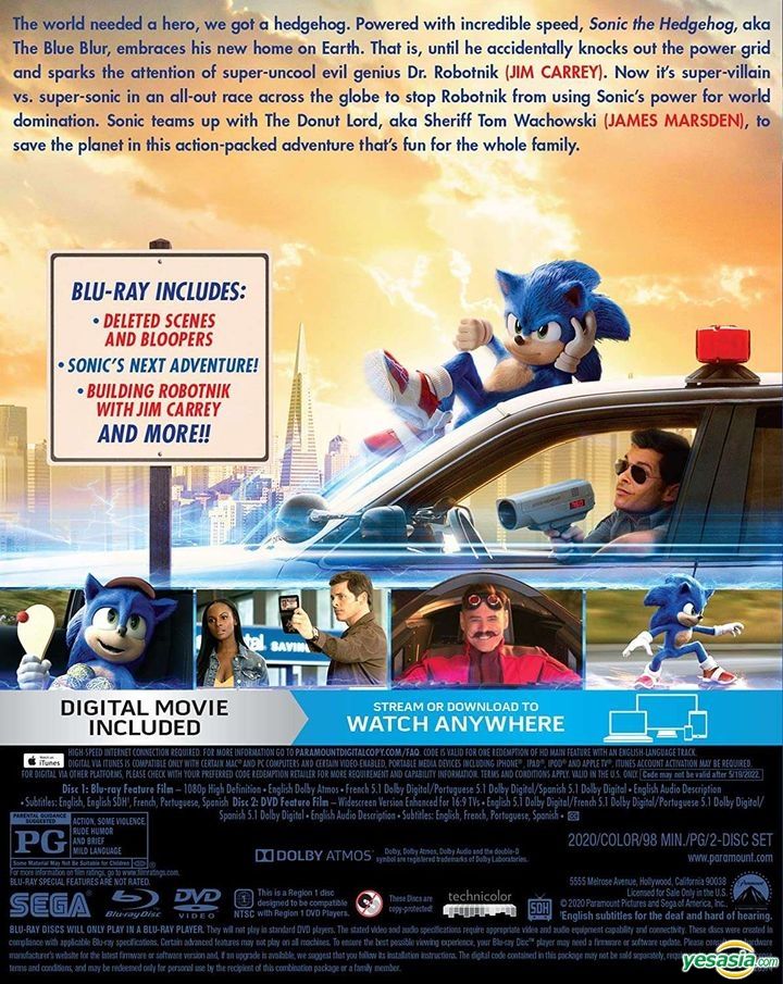 Sonic the Hedgehog Movie DVD