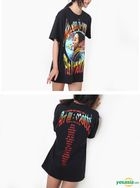 G-DRAGON MOTTE Official Goods - T-Shirt (Type 1) (Black) (Medium)
