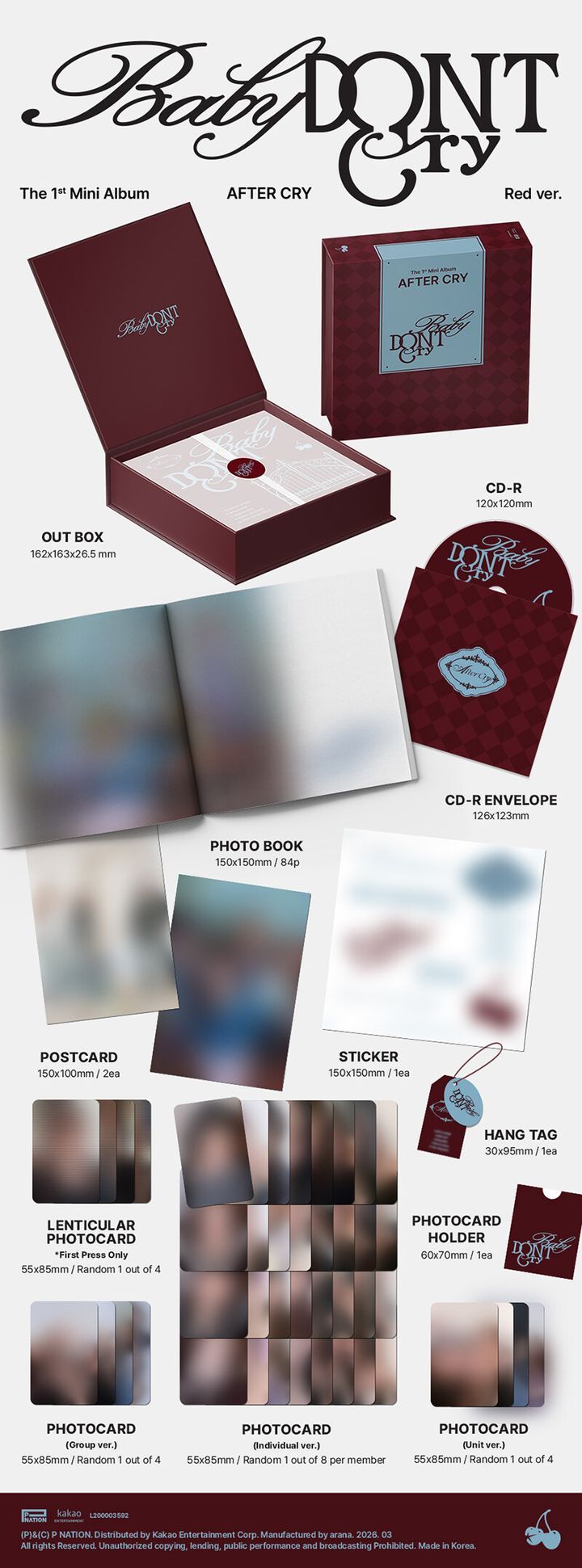 YESASIA: Baby DONT Cry Mini Album Vol. 1 - AFTER CRY (Random