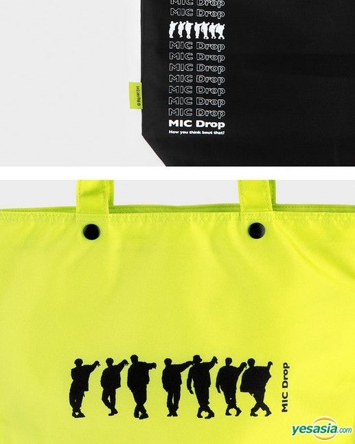 YESASIA BTS MIC Drop Daily Eco Bag S (Neon) Celebrity Gifts,GROUPS,PHOTO/POSTER,MALE STARS