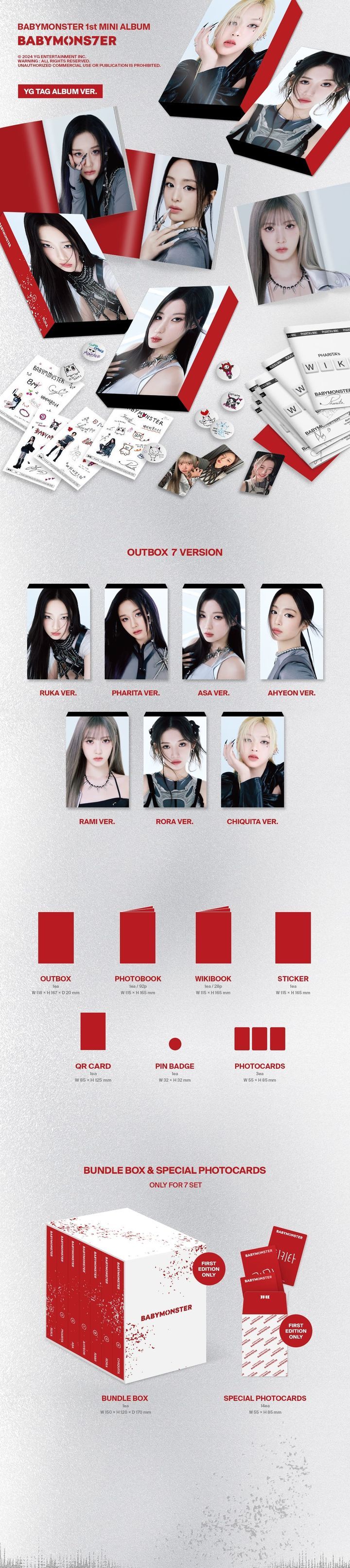 YESASIA: BABYMONSTER Mini Album Vol. 1 - BABYMONS7ER (YG TAG ALBUM