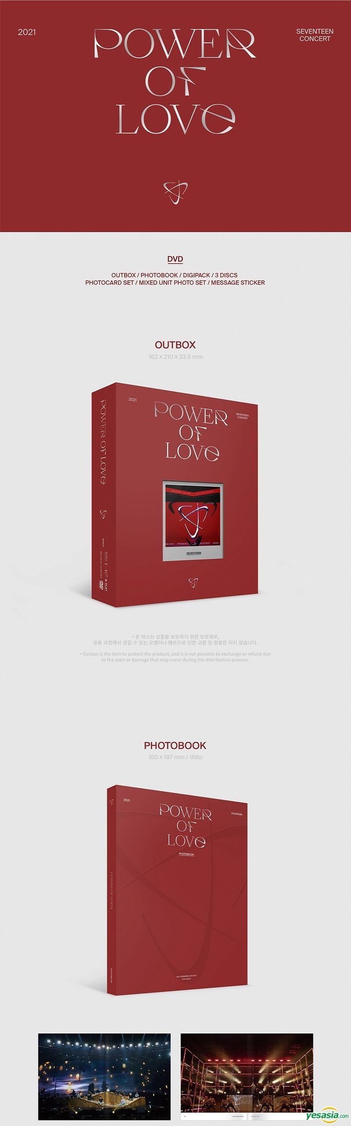 YESASIA: 2021 SEVENTEEN CONCERT POWER OF LOVE (3DVD + Photobook + 