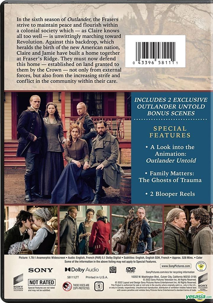 YESASIA: Outlander (DVD) (Ep.1-8) (Season 6) (US Version) DVD - John ...