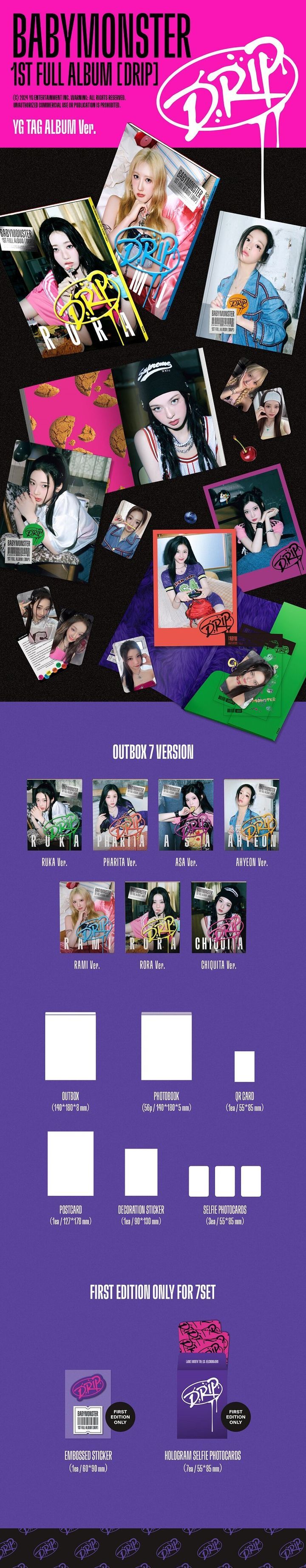 YESASIA: BABYMONSTER Vol. 1 - DRIP (YG TAG ALBUM Version) (Asa