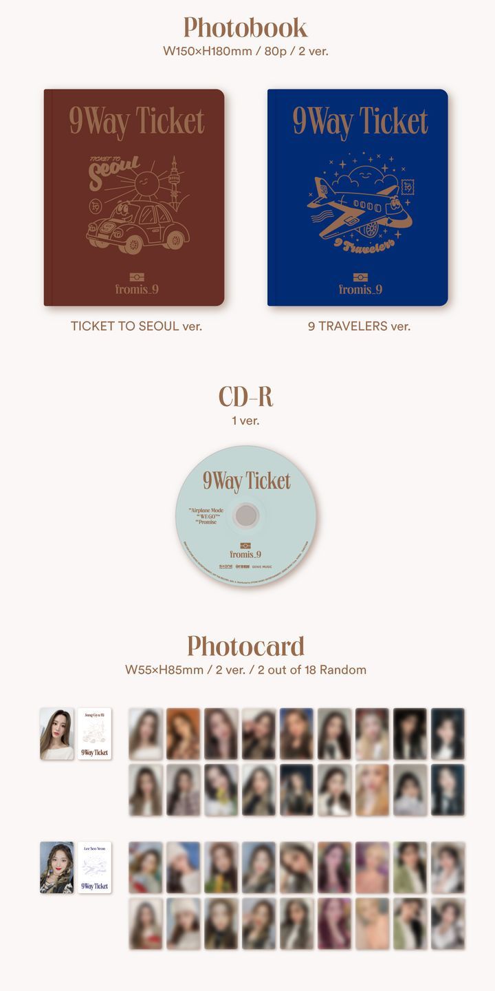YESASIA: fromis_9 Single Album Vol. 2 - 9 WAY TICKET (TICKET TO