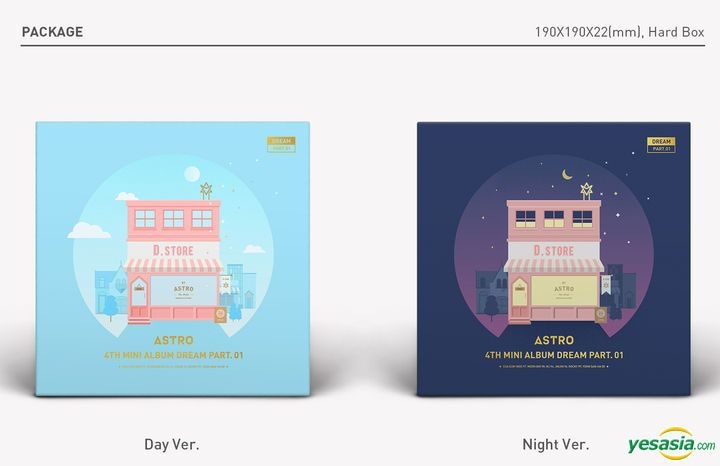 YESASIA: Astro Mini Album Vol. 4 - Dream Part.01 (DAY + NIGHT) + 2 Posters  in Tube (DAY + NIGHT) + Random Paper Stand CD - ASTRO（アストロ） - 韓国の音楽CD - 無料配送