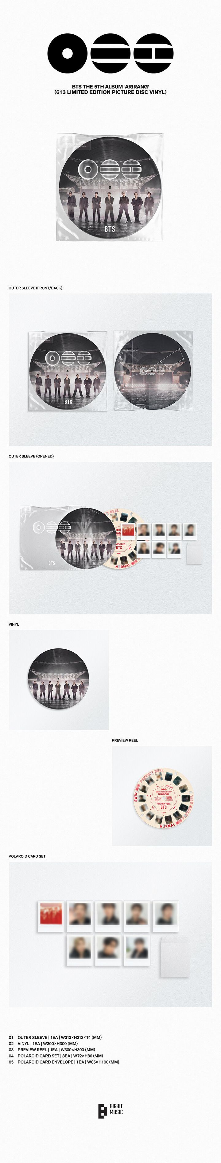 YESASIA: BTS Vol. 5 - ARIRANG (613 Limited Edition Picture Disc LP