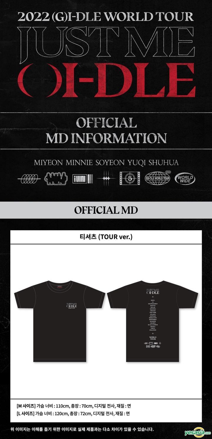 YESASIA: (G)I-DLE 2022 CONCERT JUST ME ( )I-DLE - T-SHIRT (TOUR