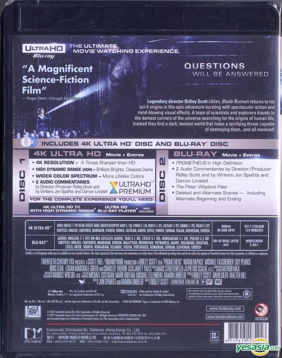 Prometheus 4K Blu-ray (4K Ultra HD + Blu-ray)