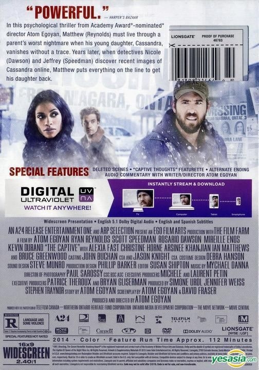 THE CAPTIVE (DVD, 2014) Ryan Reynolds Movie Thriller Film Region 2