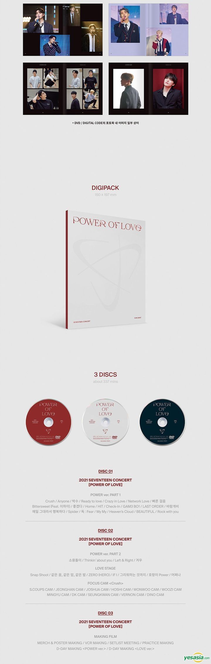 YESASIA: 2021 SEVENTEEN CONCERT POWER OF LOVE (3DVD + Photobook +