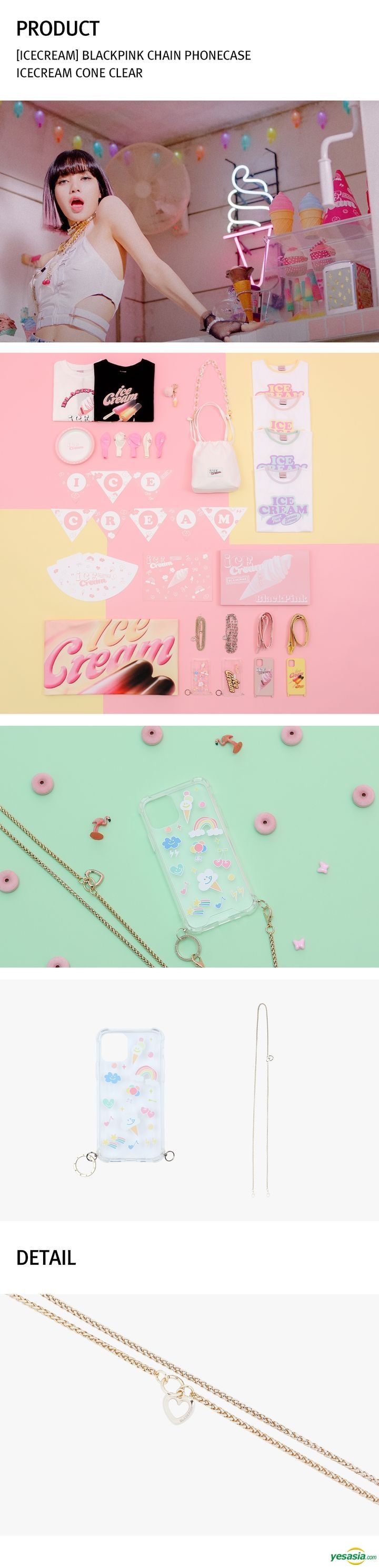 YESASIA: BLACKPINK 'Ice Cream' Official Goods - Chain Phone Case (Ice