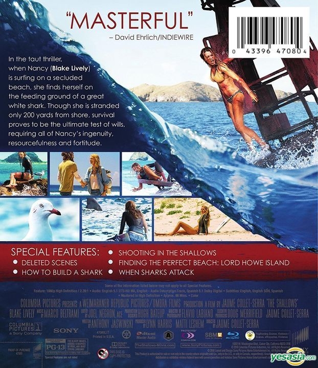 Yesasia The Shallows 2016 Blu Ray Us Version Blu Ray Oscar Jaenada Blake Lively Sony