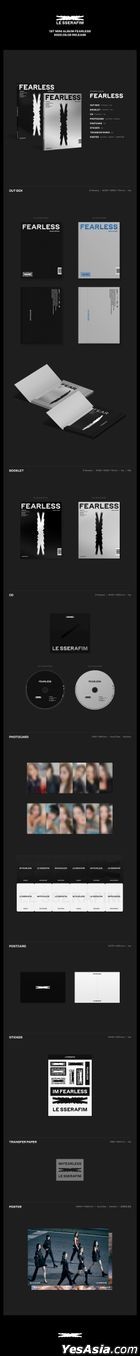 LE SSERAFIM Mini Album Vol. 1 - FEARLESS (Random Version) + Random Poster in Tube