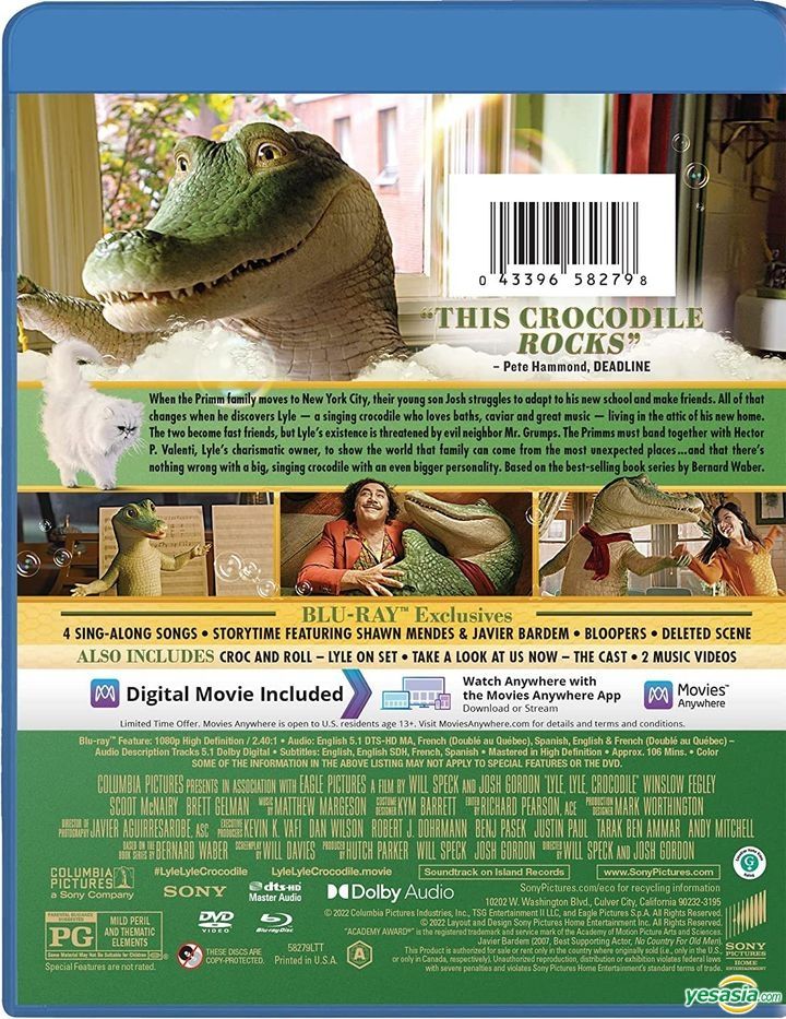 YESASIA Lyle, Lyle, Crocodile (2022) (Bluray + DVD + Digital) (US