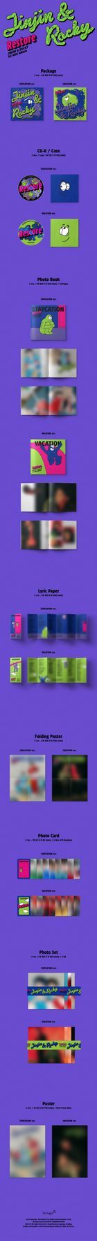 Astro: Jinjin & Rocky Mini Album Vol. 1 - Restore (Staycation + Vacation Version) + 2 Posters in Tube (Staycation + Vacation Version)