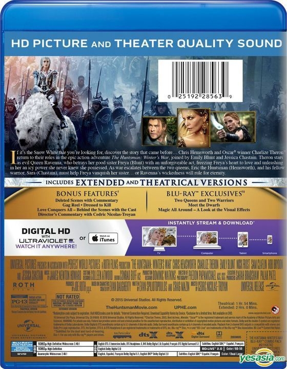 YESASIA: The Huntsman: Winter's War (2016) (Blu-ray + DVD + Digital HD ...