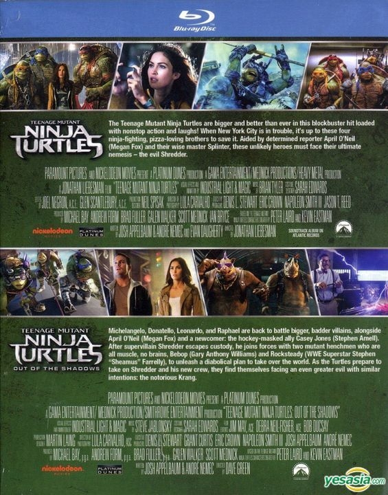 Teenage Mutant Ninja Turtles (2014) / Teenage Mutant Ninja Turtles: Out Of  The Shadows (2016) (Collectible Turtle LunchBox Gift set) (Blu-ray / DVD)