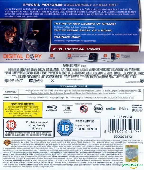 Ninja Assassino Blu-ray Original Novo