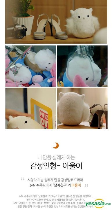 BOYFRIEND TVN Korean Drama Owl Plush Doll Toy White Park Bo Gum Official Goods for sale online