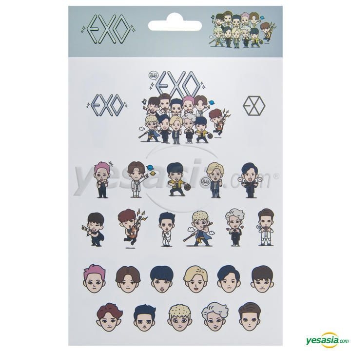 YESASIA SMTOWN Popup Store EXO Character Sticker Set GROUPS,GIFTS,MALE STARS,Celebrity Gifts