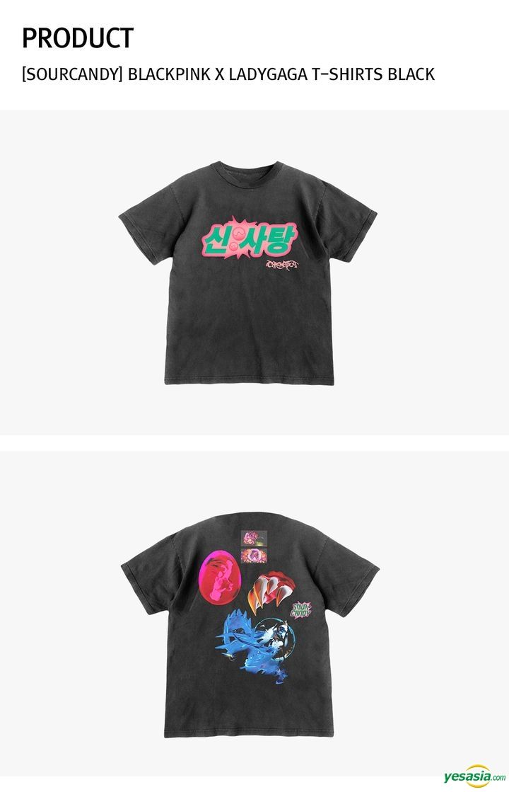 宅配 完売品 Lady Gaga BLACKPINKTシャツ コラボ 公式Tシャツ Tシャツ