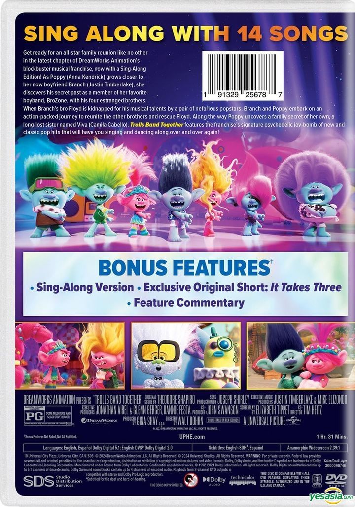 YESASIA Trolls Band Together (2023) (DVD) (SingAlong Edition) (US